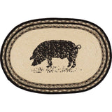 Pig or Cow Jute Placemats Sawyer Mill  Set of 6, 12x18