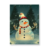 Snowman Wall Picture - Cute Stretched Canvas - Christmas Wall Art