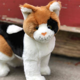 Plush Standing Realistic Calico Cat