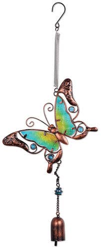 Metal and Glass Butterfly Bouncy Hanging Decoration