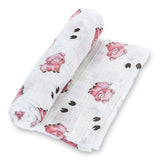 Abound-LollyBanks Baby & Toddler Oink Oink Pink Piggy and Hoof Prints Baby Swaddle Blanket