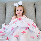 Abound-LollyBanks LollyBanks Swaddle blanket set Let's Flamingle - Swaddle Set of Three Pink Theme Muslin Blankets