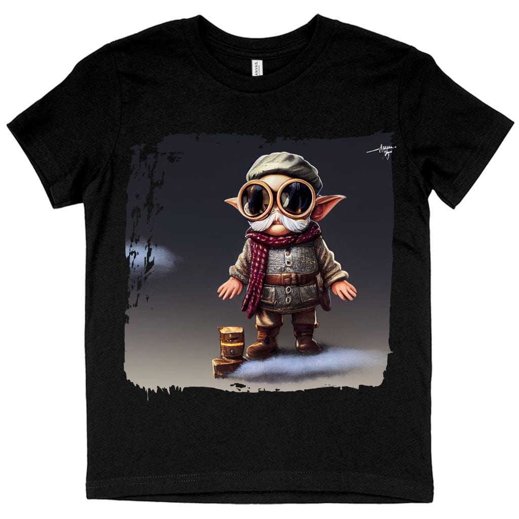 Gnome Illustration Kids' T-Shirt - Cartoon T-Shirt - Pilot Tee Shirt for Kids