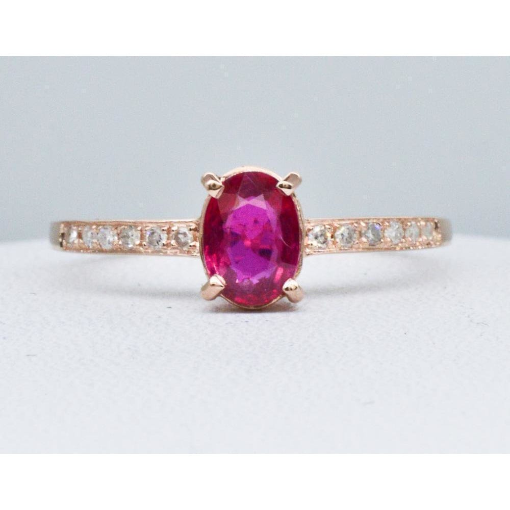 affordable ruby and diamond solitaire ring in 14k rose gold fine jewelry rings ebay 115252