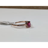 Beautiful Ruby and Diamond Solitaire in 14K Rose Gold - The Pink Pigs, A Compassionate Boutique