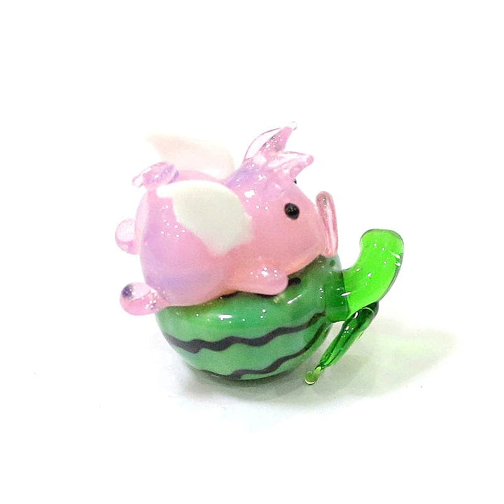 Ali Express blown glass Wings Melon Murano Blown Glass Piggy Assortment Medium