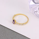 Ali Express Rings Stackable Amethyst CZ Sterling Silver Ring-Dainty, Feminine