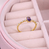 Ali Express Rings Stackable Amethyst CZ Sterling Silver Ring-Dainty, Feminine