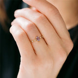 Ali Express Rings Stackable Amethyst CZ Sterling Silver Ring-Dainty, Feminine