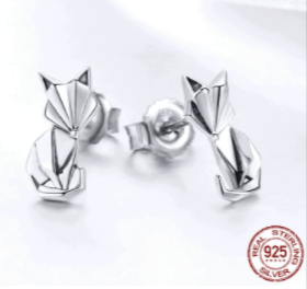 Alibaba - bamoer Earrings Fox Stud Sterling Silver Earrings