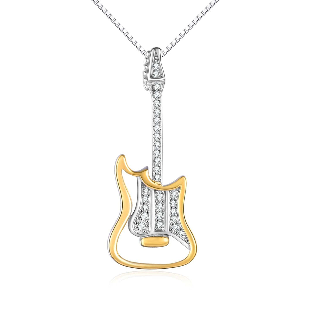 Alibaba - Bella Fine Fashion Jewelry-Necklace Guitar Necklace for the Rock and Rollers! 2-Tone Sterling Silver and 18k Gold Finish