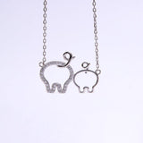 Alibaba - Booker Fine Fashion Jewelry-Necklace Best Friends Piggies, Pair of Pig Butts Necklace! Yellow, Rose or White Gold Plated