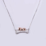 Alibaba - Booker Fine Fashion Jewelry-Necklace Dog Sleeping on Bone Unique Necklace for Dog Lovers 925 Sterling Silver