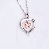 Alibaba - Booker Fine Fashion Jewelry-Necklace Flying Pig in a Heart with CZ Sterling Silver Necklace 18" Sliding Chain