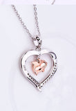 Alibaba - Booker Fine Fashion Jewelry-Necklace Flying Pig in a Heart with CZ Sterling Silver Necklace 18" Sliding Chain