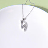 Alibaba - Booker Fine Fashion Jewelry-Necklace Horse Pendant with CZ in 925 Silver, Elegant and Beautiful!