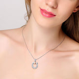 Alibaba - Booker Fine Fashion Jewelry-Necklace Lucky Horseshoe Sparkling Necklace Sterling Silver Rose Gold