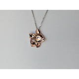 Alibaba - Booker Fine Fashion Jewelry-Necklace Pig Necklace with Cut Out Heart Rose, Yellow or White Gold Plated Sterling Silver