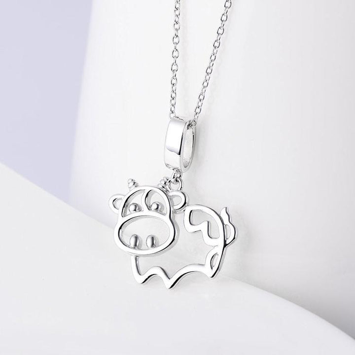 Alibaba - Booker Fine Fashion Jewelry-Necklace Silver Cow Necklace, Bovine Love at First Sight! 925 Sterling Silver