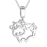 Alibaba - Booker Fine Fashion Jewelry-Necklace Silver Cow Necklace, Bovine Love at First Sight! 925 Sterling Silver