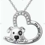 Alibaba - Booker necklace Sterling Silver "Best Friend" Dog in Heart Necklace for Pet Lovers