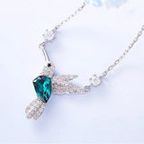 Alibaba CDE Jewelry SET-Fine Fashion 925 Silver Necklace-Sparkle Hummingbird Jewelry Sterling Silver