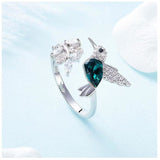 Alibaba CDE Jewelry SET-Fine Fashion 925 Silver Ring Hummingbird Jewelry Sterling Silver