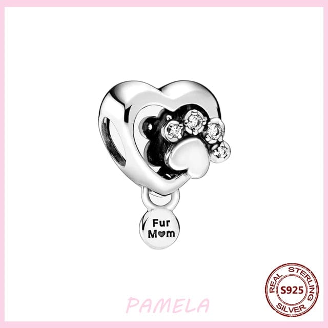 Alibaba Charms Fur Mom Cat Lovers Pandora Style Charm Collection Sterling Silver
