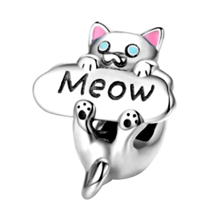 Alibaba Charms Meow Kitten Cat Lovers Pandora Style Charm Collection Sterling Silver