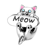 Alibaba Charms Meow Kitten Cat Lovers Pandora Style Charm Collection Sterling Silver