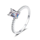 Alibaba emerald cut engagement ring 1ct Emerald Cut D VVS Moissanite Engagement Ring 1ct or 2ct