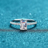 Alibaba emerald cut engagement ring Emerald Cut D VVS Moissanite Engagement Ring 1ct or 2ct