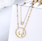 Alibaba Fine Fashion Jewelry-Necklace Cat Playing with Ball in a Circle Necklace, 2 Layers