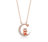 Alibaba Fine Fashion Jewelry-Necklace Cow Zodiac Baby Animal Necklaces-Chinese Zodiac Cute Rose Gold Plated Sterling Silver