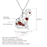 Alibaba Fine Fashion Jewelry-Necklace Designer Unique Cat Necklace Sterling Silver & REAL Gemstones!  Garnet, Topaz, Peridot