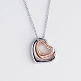 Alibaba Fine Fashion Jewelry-Necklace Double Heart Sterling Silver Pendant-Gorgeous and Fine Quality!