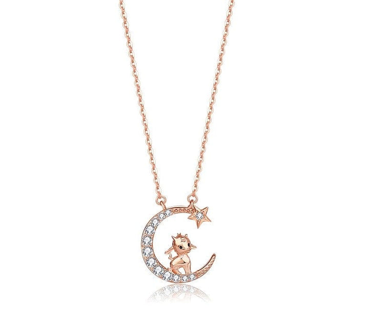 Alibaba Fine Fashion Jewelry-Necklace Goat Zodiac Baby Animal Necklaces-Chinese Zodiac Cute Rose Gold Plated Sterling Silver