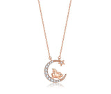 Alibaba Fine Fashion Jewelry-Necklace Pig Zodiac Baby Animal Necklaces-Chinese Zodiac Cute Rose Gold Plated Sterling Silver