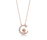 Alibaba Fine Fashion Jewelry-Necklace Puppy Zodiac Baby Animal Necklaces-Chinese Zodiac Cute Rose Gold Plated Sterling Silver