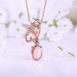 Alibaba Fine Fashion Jewelry SET Butterfly Jewelry Sets Rose Quartz in Sterling SIlver, Rose Gold Plated Pink Beautiful