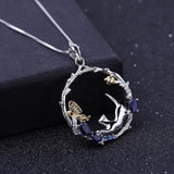 Alibaba Fine Fashion Jewelry SET Cat and Butterfly Fine Sterling Silver Jewelry, Genuine Gemstone-Necklace, Earrings, Ring or SET