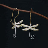 Alibaba Fine Fashion Jewelry SET Dainty Dragonfly Sterling Silver Jewelry Earrings and Necklace Handmade Works of Art!