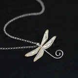 Alibaba Fine Fashion Jewelry SET Dainty Dragonfly Sterling Silver Jewelry Earrings and Necklace Handmade Works of Art!