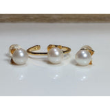 Alibaba Jewelry SET-Fine Fashion 925 Silver Pearl Cat Jewelry Necklace Earrings - Gold Plated Sterling Silver, so CUTE!