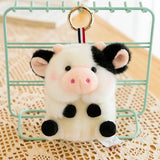 Alibaba Keychain Cow Plush Pig, Cow, Panda & Hamster Keychains Large 5.5" Stuffed Fat Animals