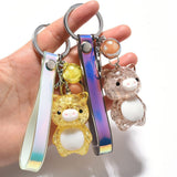 alibaba Keychain Crackled Acrylic Pig KeyChain, Lights Up!  Super Cute for Kids*