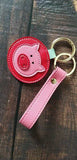 ALibaba Keychain Faux Leather Pig Key Chain with Strap, Tassel and Rooterville Logo!*