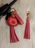 ALibaba Keychain Faux Leather Pig Key Chain with Strap, Tassel and Rooterville Logo!*