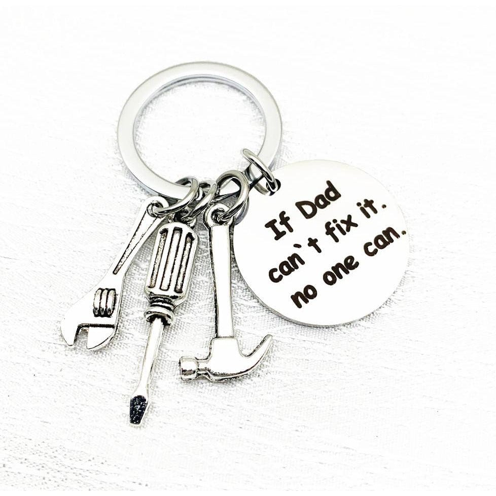 Alibaba Keychain Fix-It Keychains for Father's Gift-First Love and If Dad Can't Fix It Cute Gifts for Dads Stainless Steel