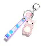 alibaba Keychain Pink Crackled Acrylic Pig KeyChain, Lights Up!  Super Cute for Kids*